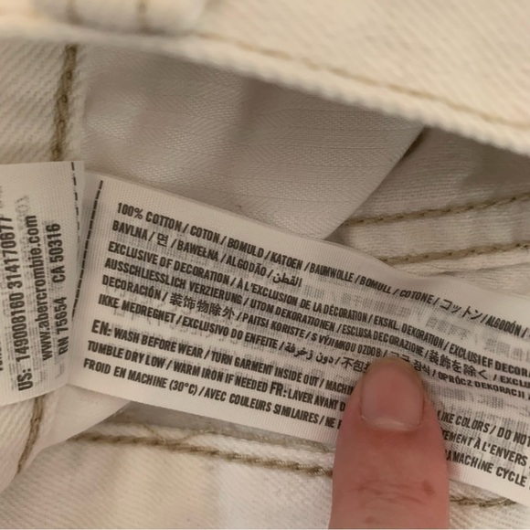 Abercrombie & Fitch White Ripped Jean Shorts High Rise 31 - Picture 4 of 8